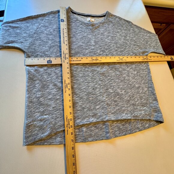 Lou & Grey Sweatshirt Womens XL Heather Gray 3/4 Sleeve Athleisure Cozy - Picture 4 of 7